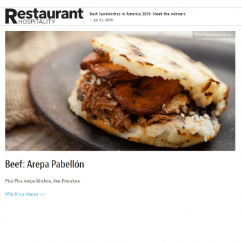 Best Sandwiches in America 2019: Meet the winners, Beef: Arepa Pabellón